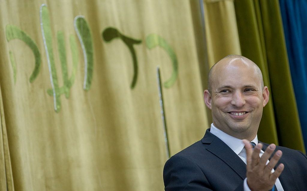 Education Minister Naftali Bennett in Jerusalem on May 29, 2016. (Yonatan Sindel/Flash90)