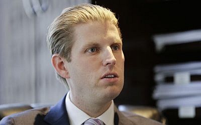 In this photo taken May 12, 2016, Eric Trump, son of Republican presidential candidate Donald Trump, responds to questions during an interview in New York. (AP Photo/Frank Franklin II) In this photo taken May 12, 2016, Eric Trump, son of Republican presidential candidate Donald Trump, responds to questions during an interview in New York. (AP Photo/Frank Franklin II)