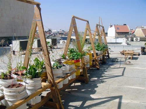 Greening the concrete wasteland of the Clal Building on Agrippas Street, another Muslala art collective project that will be revealed as part of Design Week Courtesy Jerusalem Foundation)