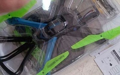 The drone parts found concealed in packages were confiscated by Israeli security forces at the Erez crossing along the Israel-Gaza border in recent weeks, the defense ministry said on May 30, 2016. (Courtesy, Defense Ministry Border Authority)