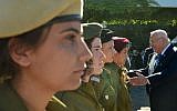 Illustrative: President Reuven Rivlin meets the IDF soldiers awarded for their service on Independence Day, May 12, 2016. (President Spokesman's Office)
