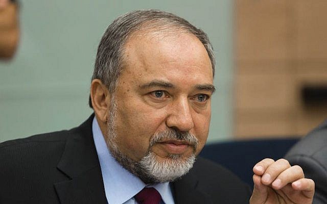 Avigdor Liberman, then foreign minister, speaking during a Knesset meeting about the 2014 Gaza war, Aug. 4, 2014 . (Flash 90) Avigdor Liberman, then foreign minister, speaking during a Knesset meeting about the 2014 Gaza war, Aug. 4, 2014 . (Flash 90)
