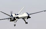 An American MQ-9 Reaper unmanned aerial vehicle prepares to land after a mission in support of Operation Enduring Freedom in Afghanistan. (US Air Force photo/Staff Sgt. Brian Ferguson/USAF Photographic Archives/Public Domain/Wikipedia)