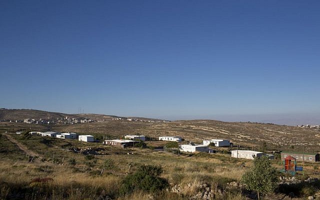 Amona, an Israeli outpost in the West Bank, east of the Palestinian town of Ramallah, May 18, 2016 (AP/Oded Balilty)