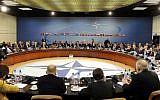 Illustrative: NATO foreign and defense ministers meeting at NATO headquarters in Brussels, Oct. 14, 2010. (US Air Force Master Sgt. Jerry Morrison/DOD/Public Domain/Wikimedia)