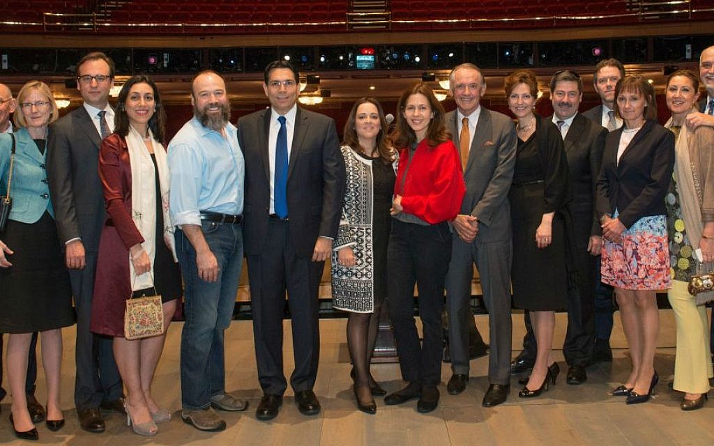 Ambassador Danny Danon is joined by Fiddler stars Danny Burnstein (Tevye), Jessica Hecht (Golde), and ambassadors from around the world (Nir Arieli/ Permanent Mission of Israel to the UN) Ambassador Danny Danon is joined by Fiddler stars Danny Burnstein (Tevye), Jessica Hecht (Golde), and ambassadors from around the world (Nir Arieli/ Permanent Mission of Israel to the UN)