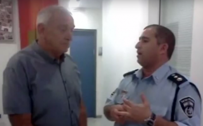 Ilan Mor (right) with former public security minister Yitzhak Aharonovitch (YouTube screenshot)