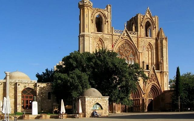 File: Northern Cyprus's Lala Mustafa Pasha Mosque, once the Catholic Saint Nicholas's Cathedral, in Famagusta in Turkish north Cyprus. (Wikipedia/Gerhard Haubold/CC BY-SA 3.0) File: Northern Cyprus's Lala Mustafa Pasha Mosque, once the Catholic Saint Nicholas's Cathedral, in Famagusta in Turkish north Cyprus. (Wikipedia/Gerhard Haubold/CC BY-SA 3.0)