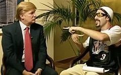 Ali G. (Sacha Baron Cohen), right, interviews Donald Trump (YouTube)