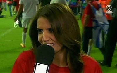 Alona Barkat, owner of the Hapoel Beersheba soccer club, talks to the media on May 21, 2016. (Channel 2 screenshot) Alona Barkat, owner of the Hapoel Beersheba soccer club, talks to the media on May 21, 2016. (Channel 2 screenshot)