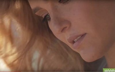 Bar Refaeli in a commercial that was censored for Israeli TV, May 2, 2016 (YouTube screenshot)