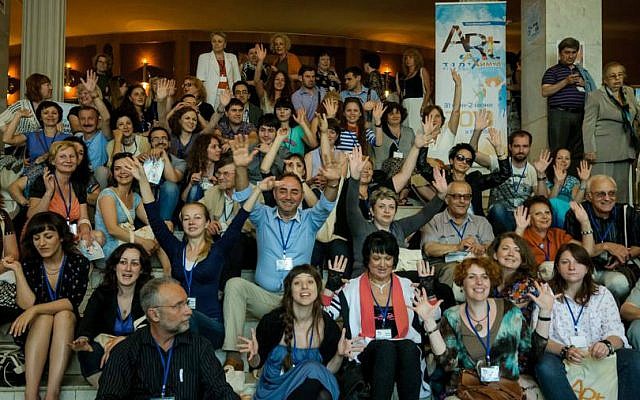 File: Participants at Limmud FSU's first-ever conference in Belarus, which took place in 2013 in the city of Vitebsk. (Courtesy) File: Participants at Limmud FSU's first-ever conference in Belarus, which took place in 2013 in the city of Vitebsk. (Courtesy)