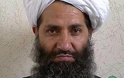 In this undated and unknown location photo, the new leader of Taliban fighters, Mullah Haibatullah Akhundzada poses for a portrait. (Afghan Islamic Press via AP)