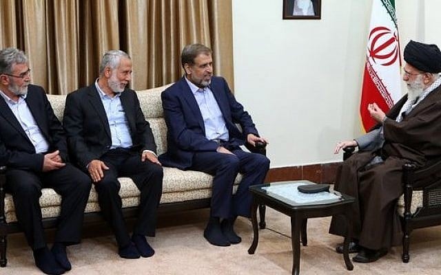 Iranian Supreme Leader Ayatollah Ali Khamenei meets with a delegation of Palestinian Islamic Jihad in Tehran on Sunday, May 1, 2016. (Khamenei's Twitter page) Iranian Supreme Leader Ayatollah Ali Khamenei meets with a delegation of Palestinian Islamic Jihad in Tehran on Sunday, May 1, 2016. (Khamenei's Twitter page)