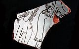 A pottery fragment discovered in Teruel depicting a Jewish man. (Courtesy of Sefarad via JTA)