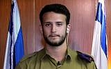 Staff Sgt. (res.) Sahar Elbaz received the Bonei Zion Prize from Nefesh B'Nefesh  in the IDF and National Service Young Leadership category on May 23, 2016 in a Knesset ceremony.  (Screenshot/Channel 10)