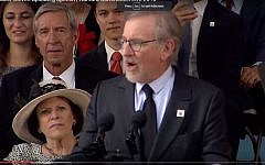Steven Spielberg delivers the commencement speech at Harvard University, on May 26, 2016. (Screen capture: YouTube)