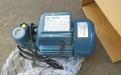 An electric motor discovered by Israeli authorities as it was en route to the Gaza Strip on May 26, 2016. (Defense Ministry)