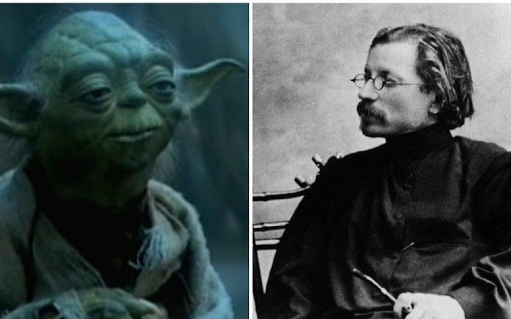 The 'Star Wars' character Yoda’s uncommon grammar is used by a geneticist to explain his theory on the origins of Yiddish, among whose greatest writers was Shalom Aleichem. (Screenshot from YouTube/Ullstein Bild via Getty Images) The 'Star Wars' character Yoda’s uncommon grammar is used by a geneticist to explain his theory on the origins of Yiddish, among whose greatest writers was Shalom Aleichem. (Screenshot from YouTube/Ullstein Bild via Getty Images)