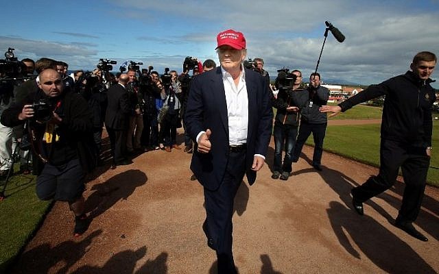 Donald Trump at the Women's British Open Golf Championships in Turnberry, Scotland, July 30, 2015 (AFP PHOTO/PAUL FAITH) Donald Trump at the Women's British Open Golf Championships in Turnberry, Scotland, July 30, 2015 (AFP PHOTO/PAUL FAITH)