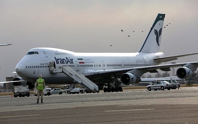 An Iran Air Boeing 747 passenger plane sitting on the tarmac of the domestic Mehrabad airport in the Iranian capital Tehran, January 15, 2013. (AFP/Behrouz Mehri)