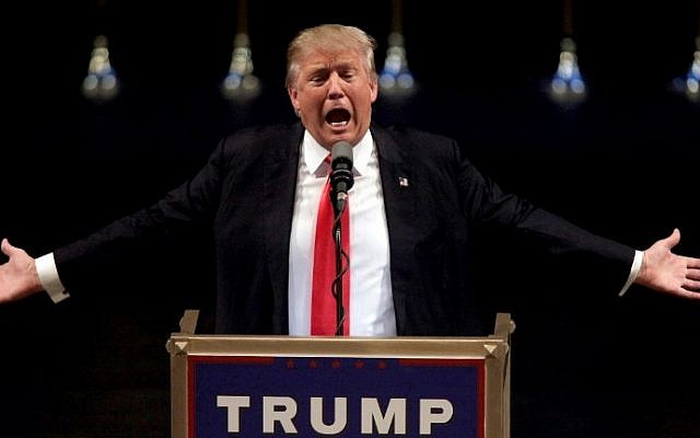 This file photo taken on June 18, 2016 shows US Republican presidential candidate Donald Trump speaking during a rally at the Treasure Island Hotel in Las Vegas. (AFP PHOTO / JOHN GURZINSKI) This file photo taken on June 18, 2016 shows US Republican presidential candidate Donald Trump speaking during a rally at the Treasure Island Hotel in Las Vegas. (AFP PHOTO / JOHN GURZINSKI)