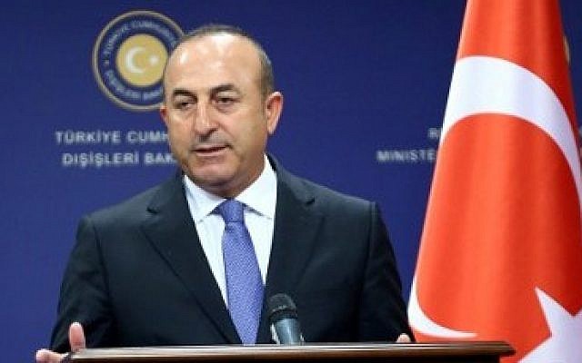 Turkish Foreign Minister Mevlut Cavusoglu speaks at a press conference in Ankara, on June 22, 2016. (AFP Photo/Adem Altan) Turkish Foreign Minister Mevlut Cavusoglu speaks at a press conference in Ankara, on June 22, 2016. (AFP Photo/Adem Altan)