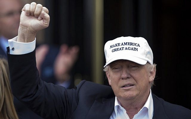 Republican presidential nominee Donald Trump arrives to officially open his Trump Turnberry hotel and golf resort in Turnberry, Scotland, on June 24, 2016. (AFP/Oli Scarff) Republican presidential nominee Donald Trump arrives to officially open his Trump Turnberry hotel and golf resort in Turnberry, Scotland, on June 24, 2016. (AFP/Oli Scarff)