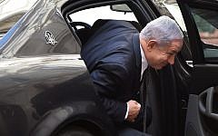 Prime Minister Benjamin Netanyahu arrives at the Palazzo Chigi in Rome for a meeting with Italy's Prime Minister Matteo Renzi on June 27, 2016. (GABRIEL BOUYS / AFP)