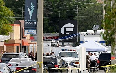 Orlando police officers seen outside of Pulse nightclub after a fatal shooting and hostage situation on June 12, 2016 in Orlando, Florida. The suspect was shot and killed by police after 50 people died and more than 50 injured. (Gerardo Mora/Getty Images/AFP)