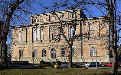The facade of the Alte Pinakothek art museum in Munich, one of the Bavarian state galleries (Wikimedia Commons via JTA)