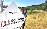 This photo posted May 29, 2016 shows Erin Schrode hot on the campaign trail in Humboldt County, northern California (facebook/Erin Schrode)
