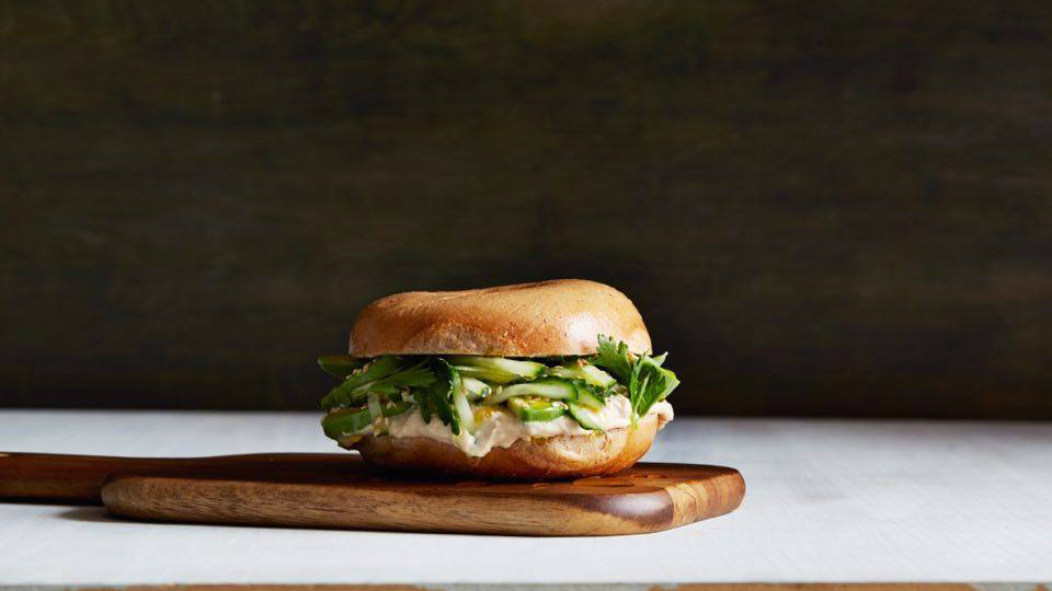 A bagel with smoked whitefish salad from Kossar's Bagels and Bialys in New York City's Lower East Side. (Courtesy Kossar's Bagels and Bialys) A bagel with smoked whitefish salad from Kossar's Bagels and Bialys in New York City's Lower East Side. (Courtesy Kossar's Bagels and Bialys)