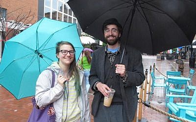 Vanessa Arbour, left, and friend Benjamin Gorbach talk about the Democratic presidential candidacy of Sen. Bernie Sanders, I-Vt., on Saturday June 11, 2016, in Burlington, Vt. (AP Photo/Wilson Ring)