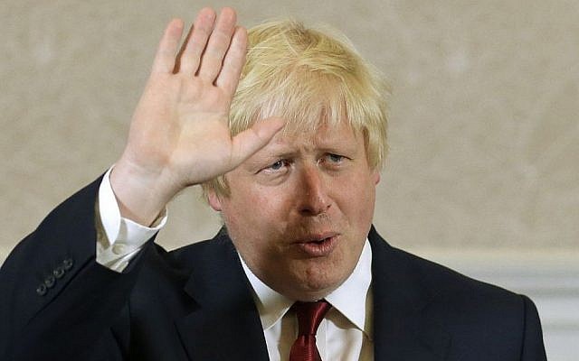 Former London mayor Boris Johnson waves after he announced that he will not run for leadership of Britain's ruling Conservative Party in London, June 30, 2016. (AP/Matt Dunham) Former London mayor Boris Johnson waves after he announced that he will not run for leadership of Britain's ruling Conservative Party in London, June 30, 2016. (AP/Matt Dunham)