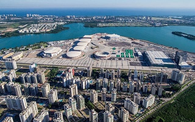 An aerial view of the Rio 2016 Olympic Park, which will be secured in part by an Israeli high-resolution imaging satellite. (Courtesy Rio 2016 via JTA)
