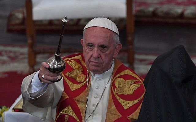 Pope Francis visits the Armenian Apostolic Cathedral of the Seven Wounds in Armenia's second-largest city of Gyumri Saturday, June 25, 2016. Pope Francis is on a three-day trip to Armenia. (Tiziana Fabi/AFP pool photo via AP) Pope Francis visits the Armenian Apostolic Cathedral of the Seven Wounds in Armenia's second-largest city of Gyumri Saturday, June 25, 2016. Pope Francis is on a three-day trip to Armenia. (Tiziana Fabi/AFP pool photo via AP)