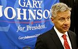 Libertarian presidential candidate Gary Johnson speaks at the National Libertarian Party Convention, in Orlando, Florida, May 27,2016  (AP Photo/John Raoux, File)