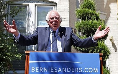 Democratic presidential candidate Sen. Bernie Sanders speaks during a news conference outside his campaign headquarters in Washington, DC, June 14, 2016. (AP/Alex Brandon)