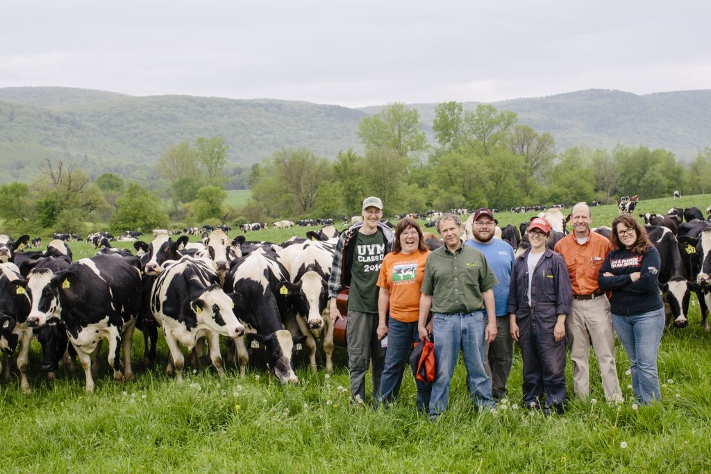 Cole Van Seters along with Theresa, Matthew, Isaac, Rachel, Ben and Amanda Freund on the Freund Family Farm in East Canaan, Connecticut. (Courtesy Cabot Creamery) Cole Van Seters along with Theresa, Matthew, Isaac, Rachel, Ben and Amanda Freund on the Freund Family Farm in East Canaan, Connecticut. (Courtesy Cabot Creamery)