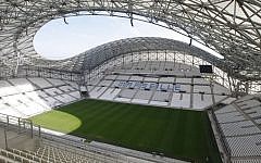 A view of the renovated Velodrome stadium, in Marseille, southern France on Friday, October 17, 2014 (AP Photo/Claude Paris)