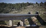 Construction of the Jerusalem-Tel Aviv express train, seen outside of Jerusalem on December 20, 2015. (Hadas Parush/Flash90)