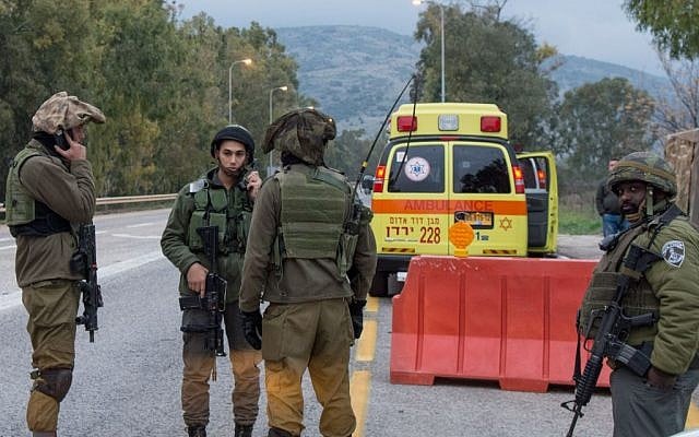 Soldiers on the border with Lebanon after an attack on a patrol in January 2016. (Basel AWidat/FLASH90) Soldiers on the border with Lebanon after an attack on a patrol in January 2016. (Basel AWidat/FLASH90)
