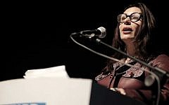 Minister of Culture Miri Regev attends the premiere of the musical show 'Evita' at Habima Theater in Tel Aviv, January 27, 2016. (Tomer Neuberg/Flash90)