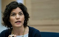 Meretz MK Tamar Zandberg in the Knesset, February 24, 2016. (Yonatan Sindel/Flash90)