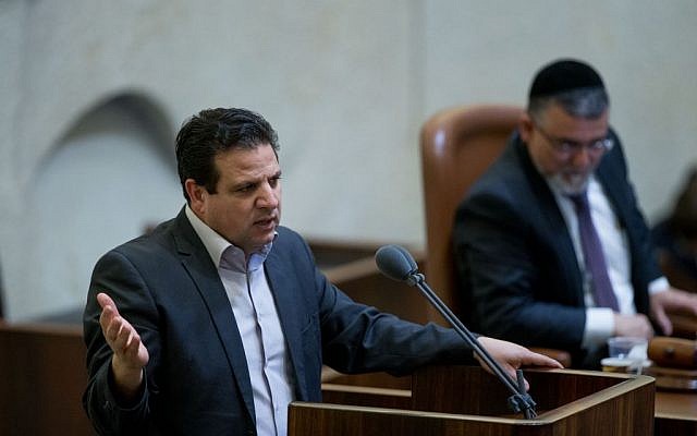 Leader of the Joint (Arab) list, Ayman Odeh, in the Knesset, March 28, 2016. (Yonatan Sindel/Flash90) 