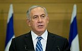 Prime Minister Benjamin Netanyahu in the Knesset, May 30, 2016. (Yonatan Sindel/Flash90)