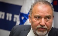 Defense Minister Avigdor Liberman speaks during an Israel Beytenu faction meeting at the Knesset on June 6, 2016. (Hadas Parush/Flash90)
