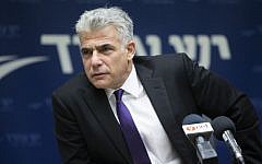 Yesh Atid party chairman MK Yair Lapid at a Knesset faction meeting, June 27, 2016. (Yonatan Sindel/Flash90)