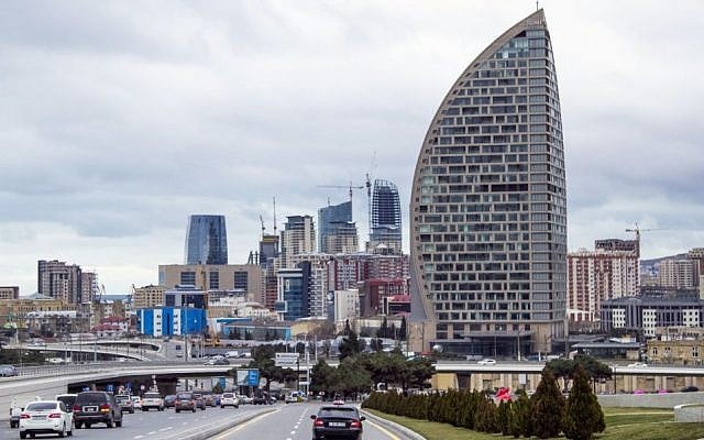 In this Feb. 19, 2016, file photo, The Trump International Hotel, the highest building, is seen in Baku, Azerbaijan. (AP Photo/Aida Sultanova, File) In this Feb. 19, 2016, file photo, The Trump International Hotel, the highest building, is seen in Baku, Azerbaijan. (AP Photo/Aida Sultanova, File)